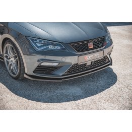 Накладка сплиттер на передний бампер Вар3 на Seat III Cupra / FR рестайл